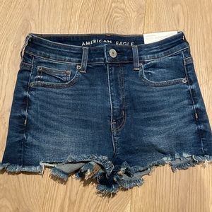 American Eagle Hi rise shortie jean shorts